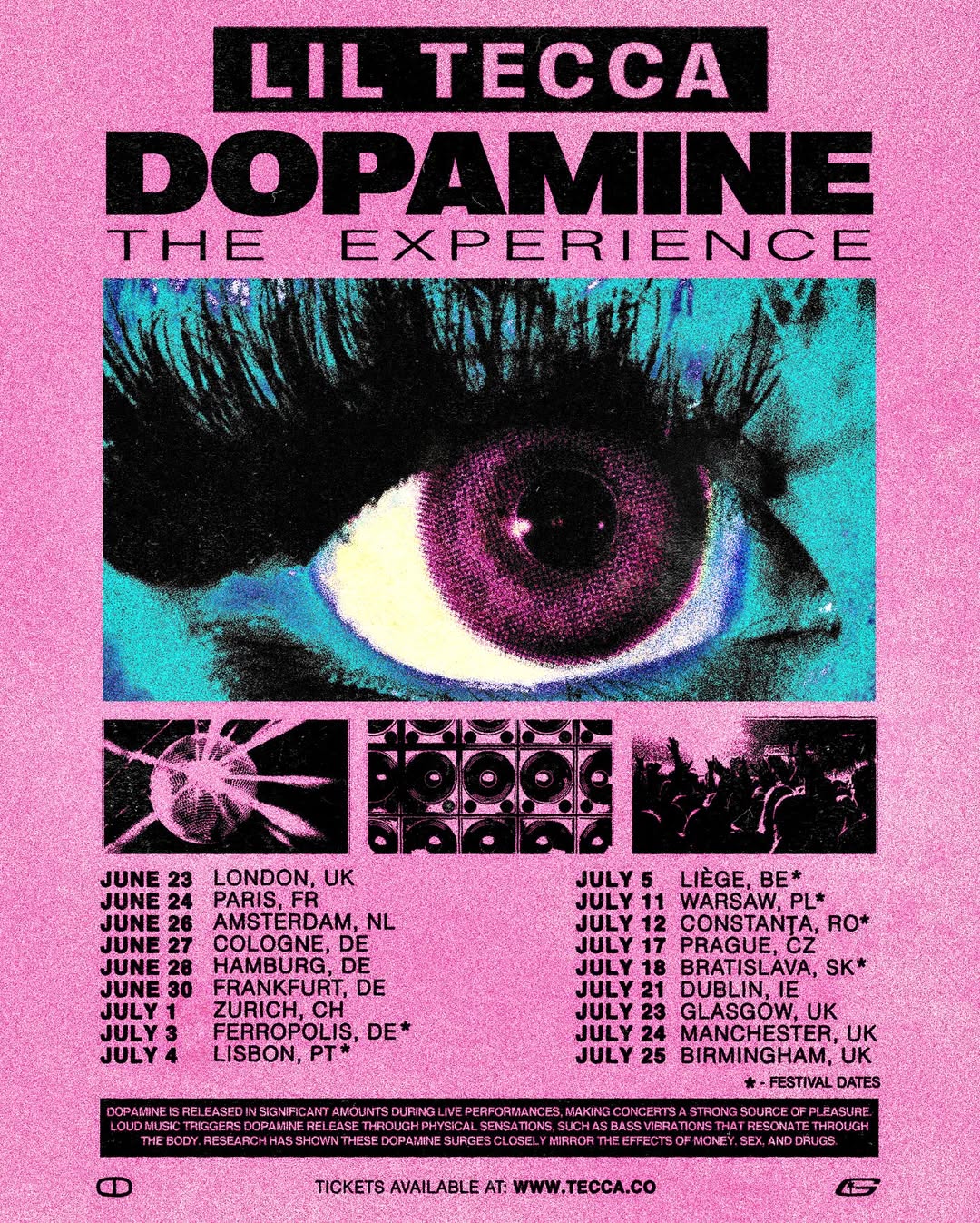 Lil Tecca The Dopamine Experience Tour Affiche